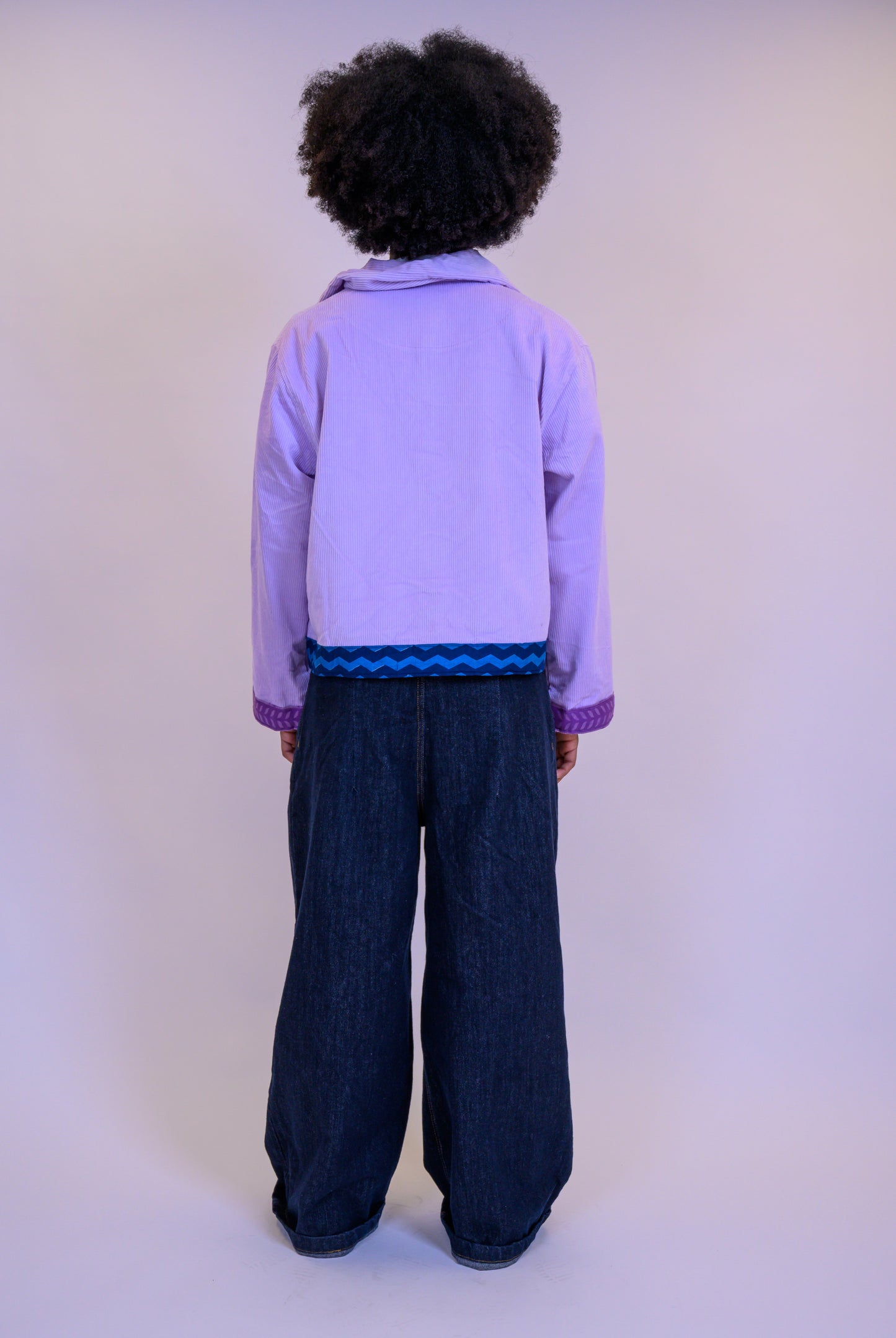 Cropped Corduroy Cardigan - Lavender