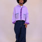 Cropped Corduroy Cardigan - Lavender