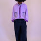 Cropped Corduroy Cardigan - Lavender