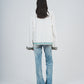 Cropped Corduroy Cardigan - White